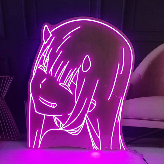 Zero Two Neon Sign – Singeee Pink LED Anime Wall Light