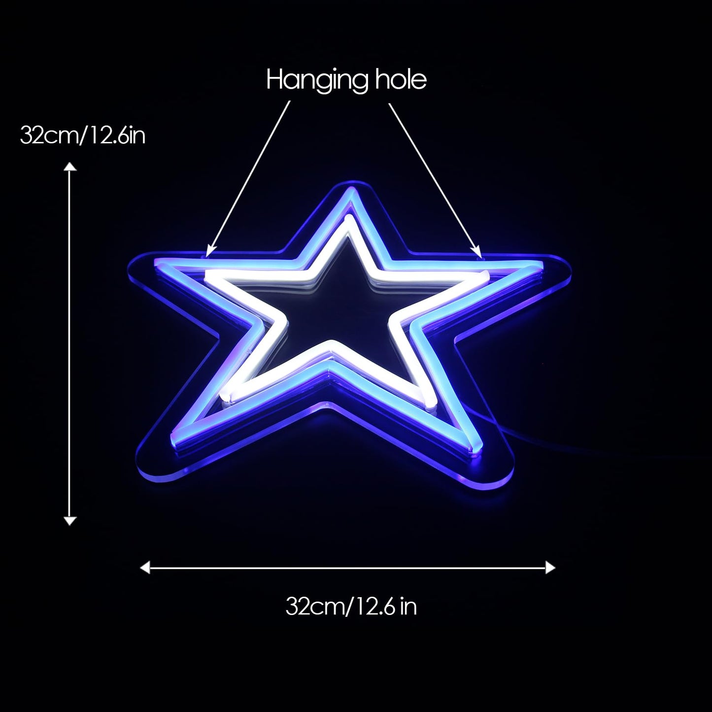 Dallas Cowboys Team Logo Football Neon Sign size