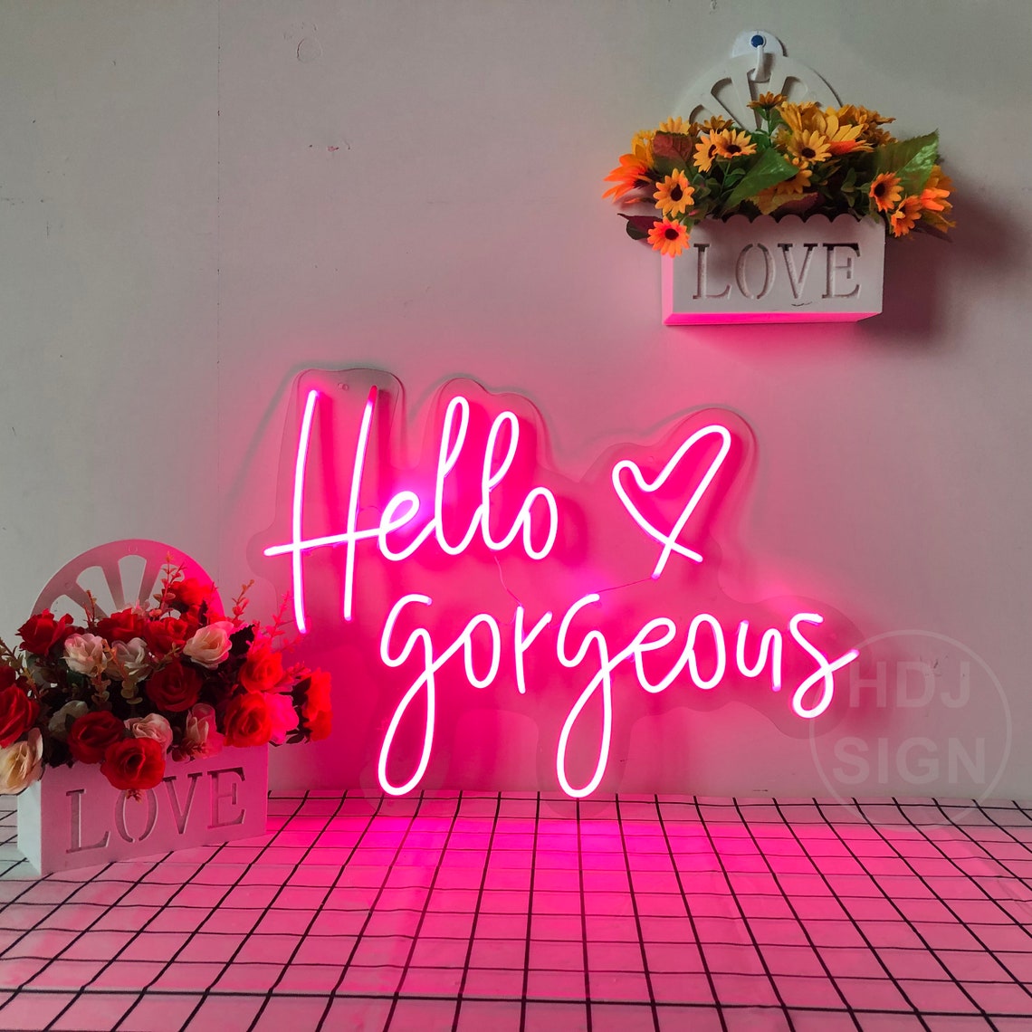 "Hello gorgeous" Neon Sign – Chic & Stylish LED Décor 3