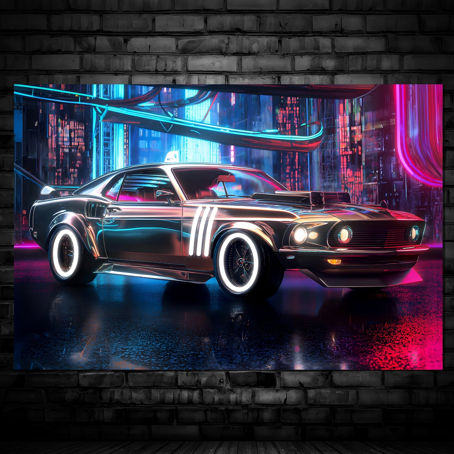 Singeee Cyber punk car supercar neon poster neon sign for room decor