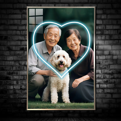 Custom Neon Poster Love version | Personalized LED Wall Art from Your Photo | Unique Gift