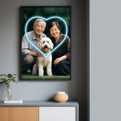 Custom Neon Poster Love version | Personalized LED Wall Art from Your Photo | Unique Gift