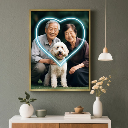 Custom Neon Poster Love version | Personalized LED Wall Art from Your Photo | Unique Gift