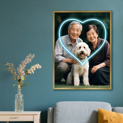 Custom Neon Poster Love version | Personalized LED Wall Art from Your Photo | Unique Gift