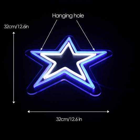 Dallas Cowboys Team Logo Football Neon Sign size