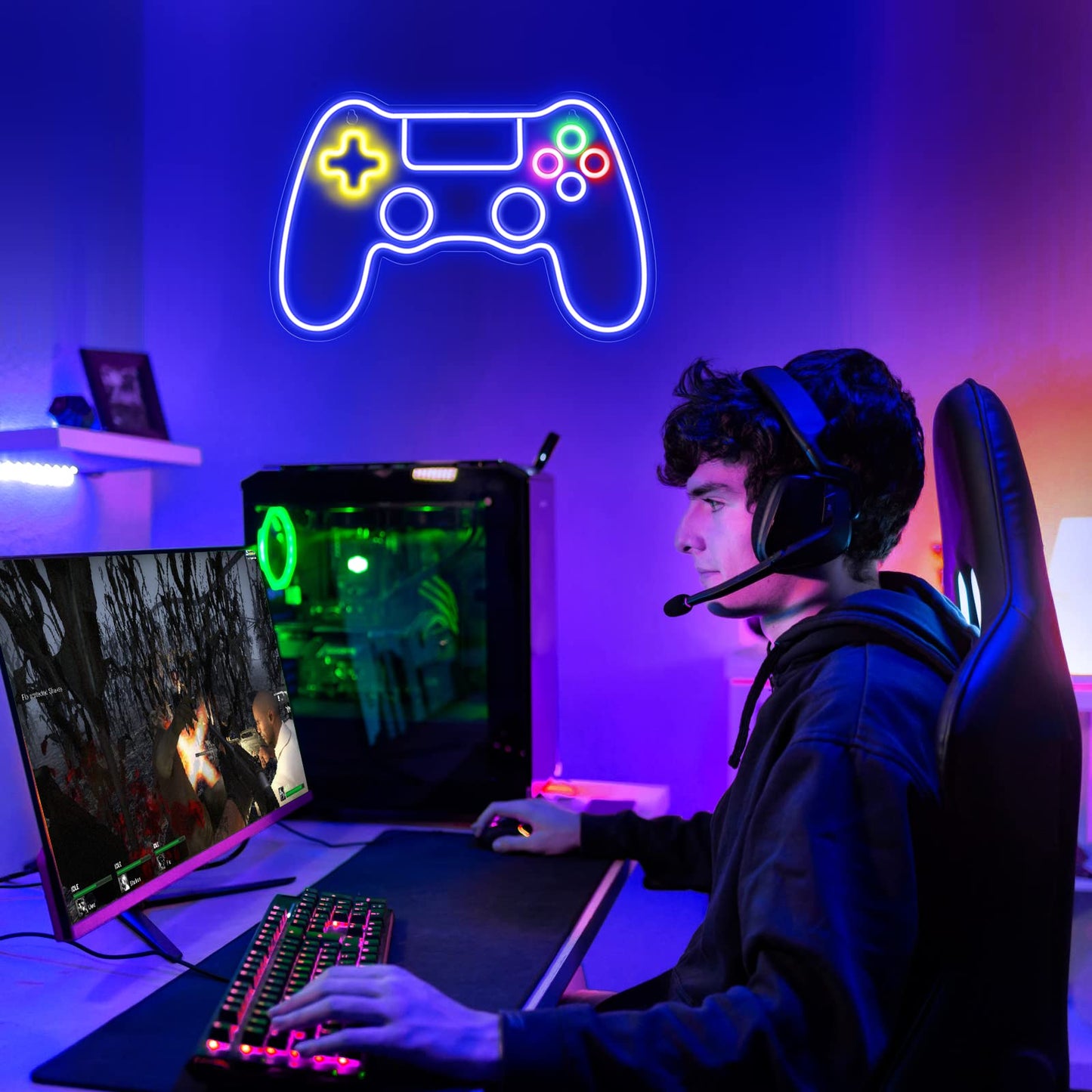 Game Controller Neon Sign rendering 2