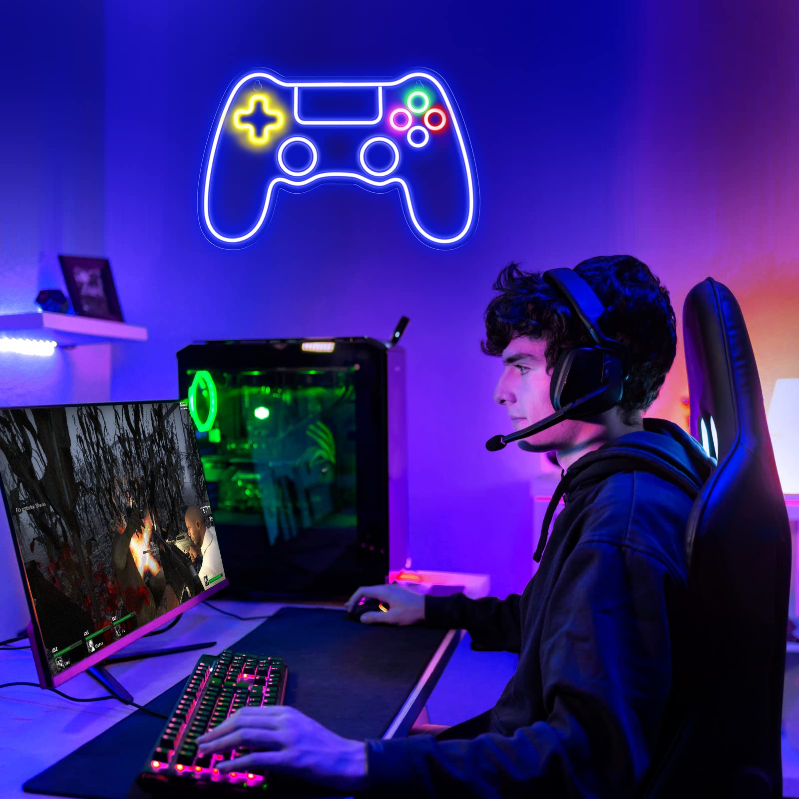 Game Controller Neon Sign rendering 2
