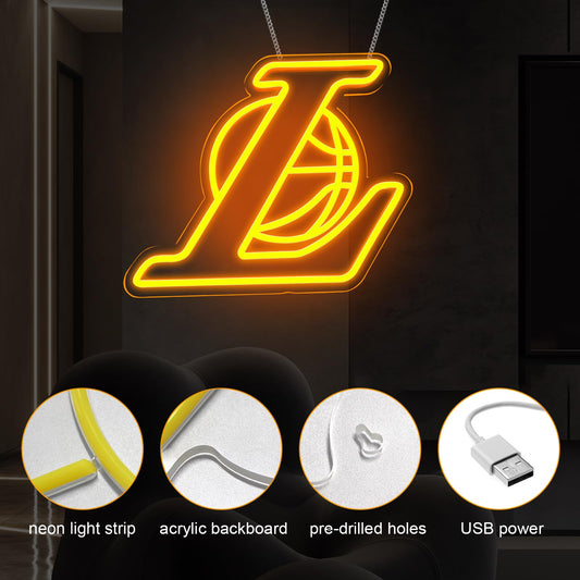 Laker team Logo Neon Sign details
