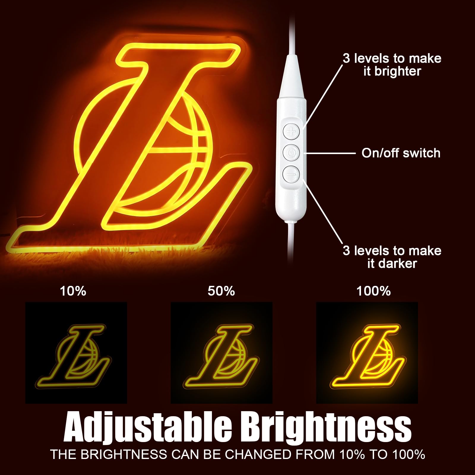 Laker team Logo Neon Sign details 2