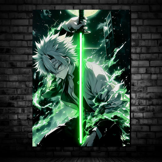 Sanemi Slash Glow 02 - Neon Mural