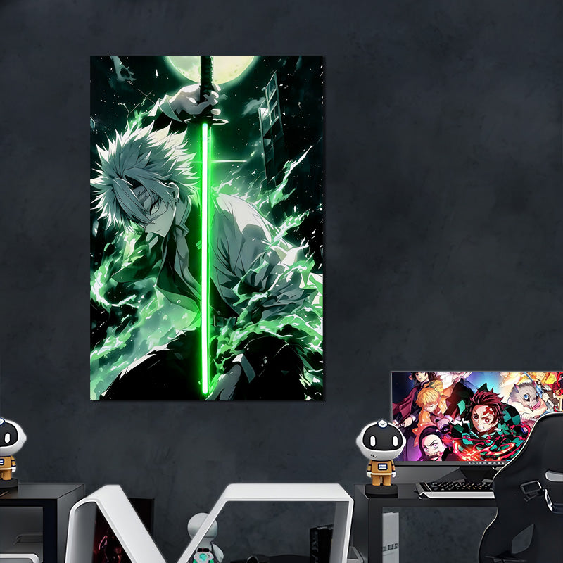 Sanemi Slash Glow 02 - Neon Mural