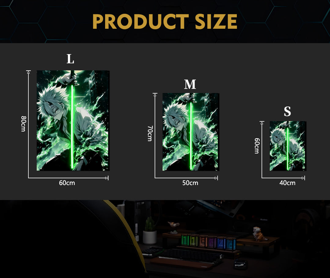 Sanemi Slash Glow 02 - Neon Mural