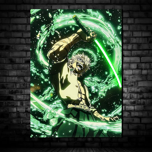 Sanemi Slash Glow - Neon Mural