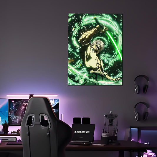 Sanemi Slash Glow - Neon Mural
