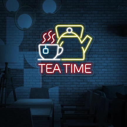 TEA TIMEネオンサイン – ビジネス、ショップ、レストランの装飾に最適な居心地の良いLEDライト