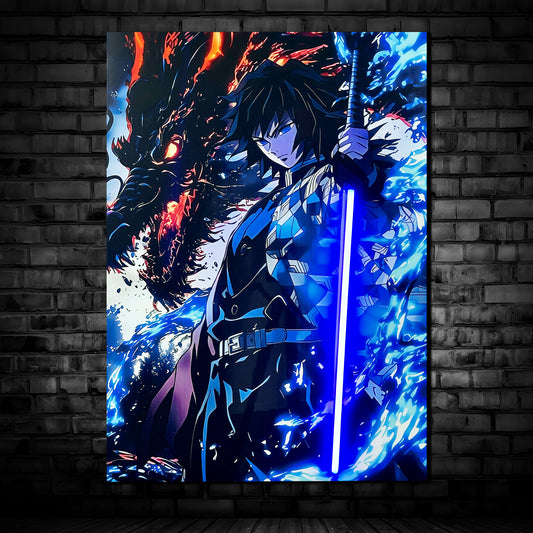 Giyuu Slash Glow- Neon Mural