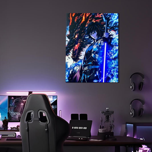 Giyuu Slash Glow- Neon Mural