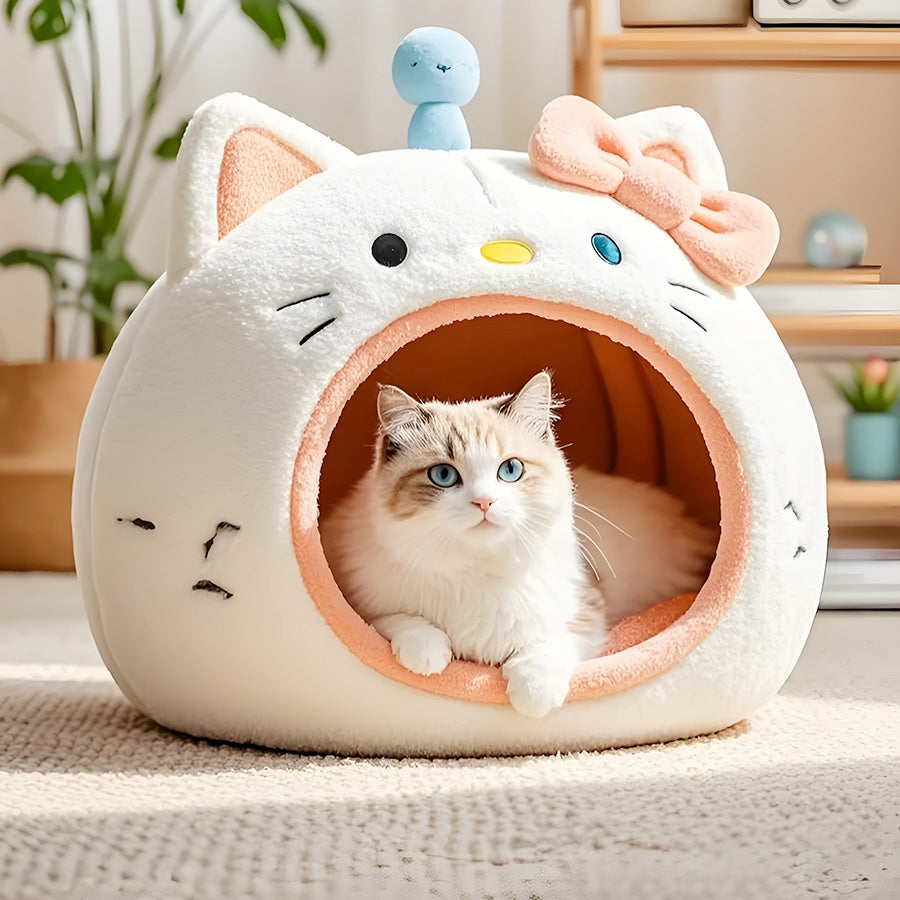 居心地の良い猫用ベッド – あなたのふわふわした友達のための、かわいくて快適な巣