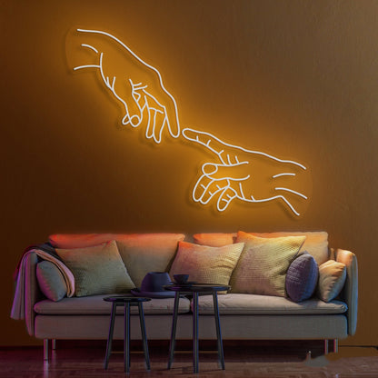 fingertip touch custom neon sign orange