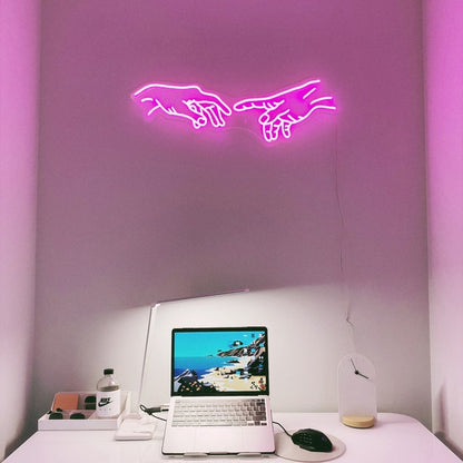 fingertip touch custom neon sign rendering 2